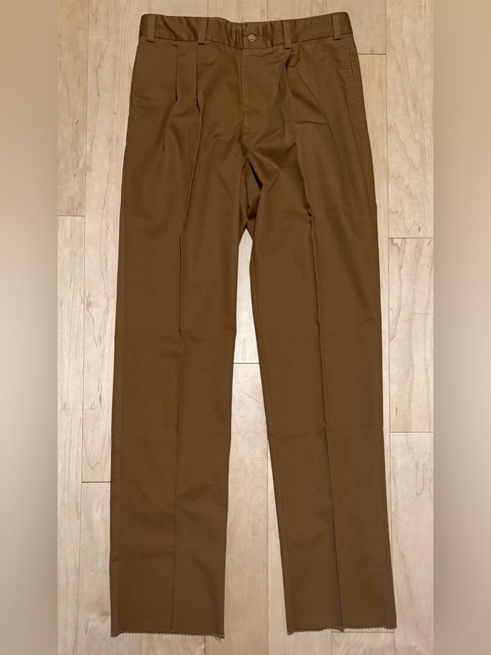 NWT Bills Khakis M2 Classic Fit Pleated Chino Pants Brown Unhemmed Men’s 35*